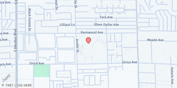 Map showing Clark High School - The Just One Project at 4291 Pennwood Ave., Las Vegas, NV