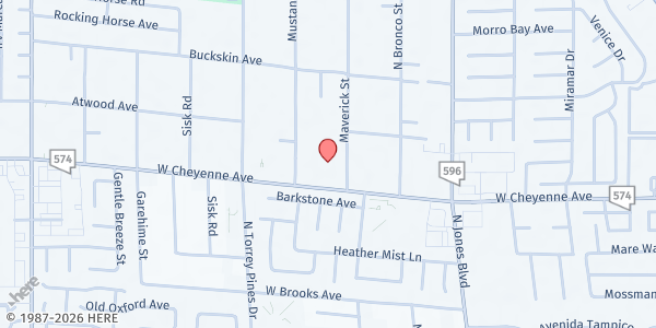 Map showing Destiny Christian Center at 6210 W. Cheyenne Ave., Las Vegas, NV