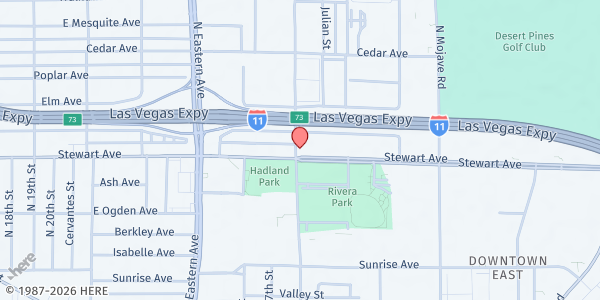 Map showing Downtown Boys & Girls Club at 2801 E. Stewart Ave., Las Vegas, NV