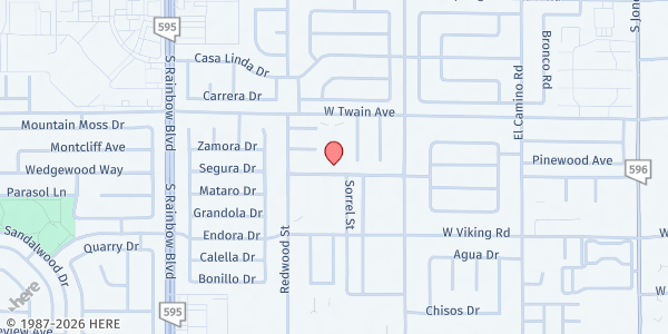 Map showing Dream Center at 6601 W. Twain Ave., Las Vegas, NV
