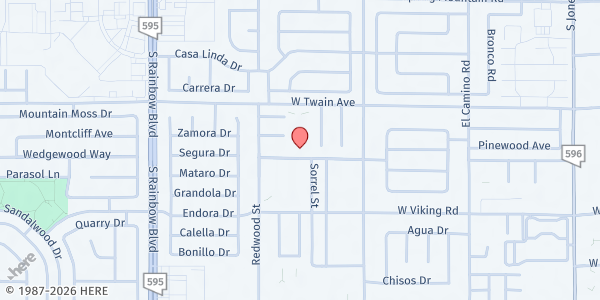 Map showing Dream Center Las Vegas at 6601 W. Twain Ave., Las Vegas, NV
