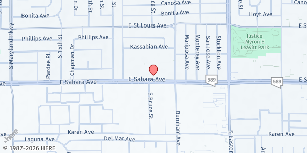 Map showing East Valley Family Services at 1830 E Sahara Ave #103, Las Vegas, NV