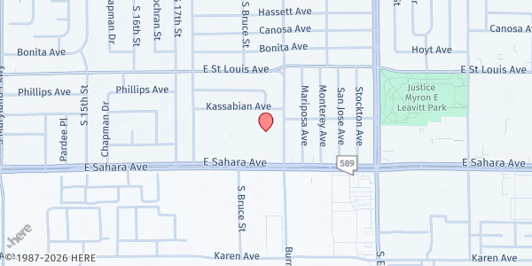 Map showing East Valley Family Services at 1830 E Sahara Ave., Las Vegas, NV