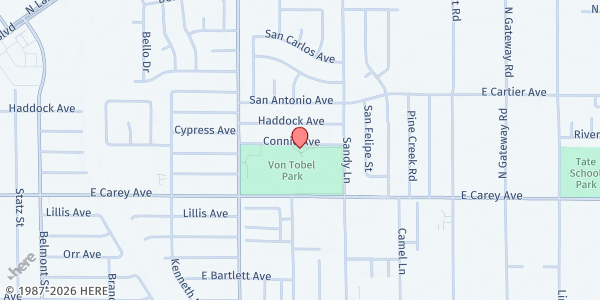 Map showing Ed Von Tobel Middle School at 2436 N Pecos Rd., Las Vegas, NV