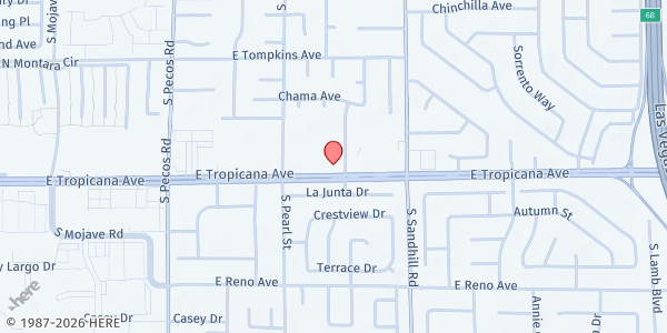 Map showing Family Promise of Las Vegas at 3690 E Tropicana Ave, Las Vegas, NV