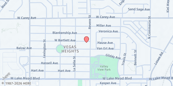 Map showing Grace Immanuel Missionary Baptist Church at 809 W Bartlett Ave, Las Vegas, NV