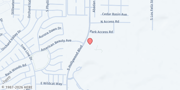 Map showing Hollywood Recreation Center at 1650 S. Hollywood Blvd., Las Vegas, NV