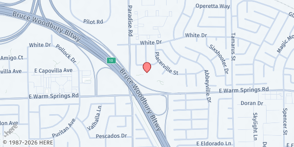 Map showing Hope for the City at Boy Scouts Of America at 7220 S. Paradise Rd., Las Vegas, NV