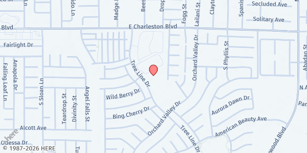 Map showing Hope for the City (Sunrise Mountain) at 1460 Tree Line Dr., Las Vegas, NV