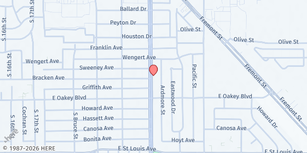 Map showing Iglesia Beraca at 1405 S. Eastern Ave., Las Vegas, NV