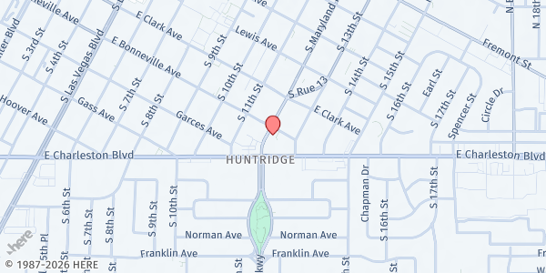 Map showing Iglesia Beraca USA at 1203 E Charleston Blvd., Las Vegas, NV