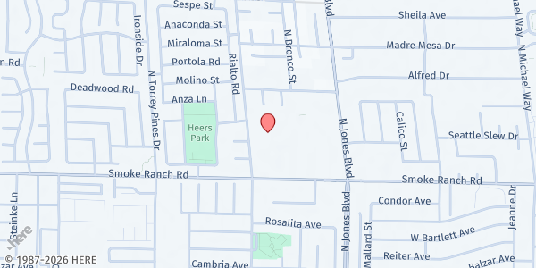 Map showing J. Harold Brinley Middle School at 2480 Maverick St., Las Vegas, NV