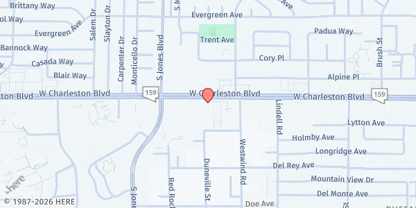 Map showing Jewish Family Service Agency - Charleston Location at 5851 W. Charleston Blvd., Las Vegas, NV