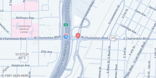 Map showing Jewish Family Services - Las Vegas at 851 W Charleston Blvd, Las Vegas, NV