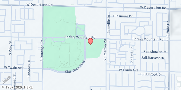Map showing Junior League of Las Vegas at Desert Breeze Community Center at 8275 Spring Mountain Rd., Las Vegas, NV