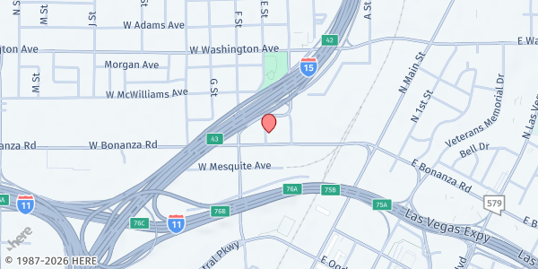 Map showing Las Vegas Rescue Mission - Food Distribution Center at 480 W Bonanza Rd, Las Vegas, NV