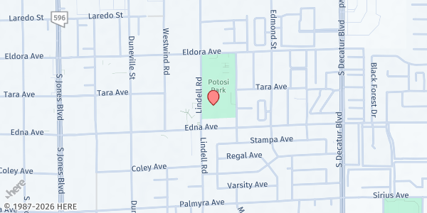 Map showing Lied Memorial Boys & Girls Club at 2850 S Lindell Rd., Las Vegas, NV