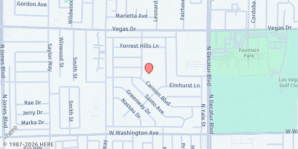 Map showing Life Change Outreach Center at JT. McWilliams Elementary School at 1315 Hiawatha Rd., Las Vegas, NV