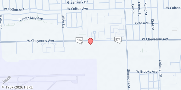 Map showing Lighthouse Charities at 3435 W. Cheyenne Ave., Las Vegas, NV