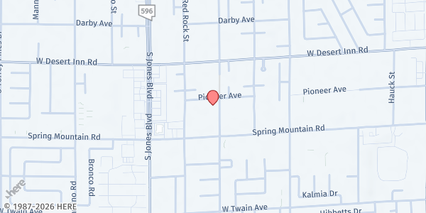 Map showing Lord of Harvest Church at 5818 Spring Mountain Rd, Las Vegas, NV
