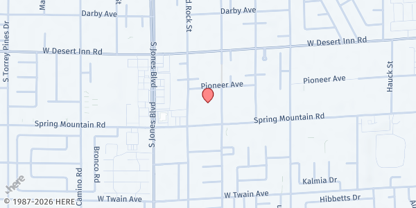 Map showing Lord of Harvest Church - Food Distribution Center at 5818 Spring Mountain Rd, Las Vegas, NV