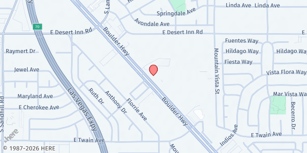 Map showing Lutheran Social Services - Food Distribution Center at 4323 Boulder Hwy, Las Vegas, NV