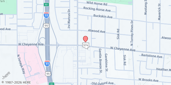Map showing Lutheran Social Services Holy Spirit at 6670 W. Cheyenne Ave., Las Vegas, NV