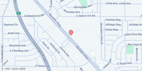 Map showing Lutheran Social Services of Nevada - Boulder Highway at 4323 Boulder Hwy, Las Vegas, NV