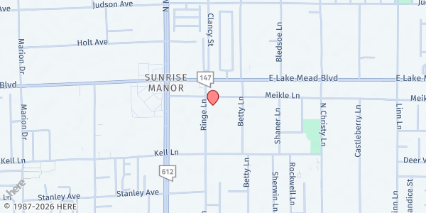 Map showing Moments of Blessing House of Praise at 5225 Meikle Ln., Las Vegas, NV