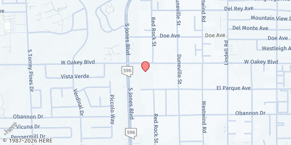 Map showing Mountain View Church at 6001 W Oakey Blvd, Las Vegas, NV