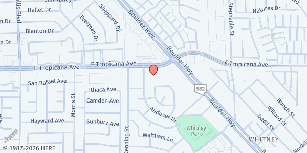 Map showing My Father's House at The Sportsman Royal Manor at 5600 Boulder Hwy., Las Vegas, NV