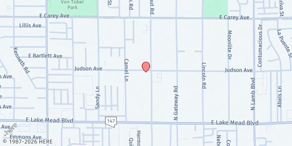 Map showing New Paradise Outreach at 2187 N. Walnut Rd., Las Vegas, NV