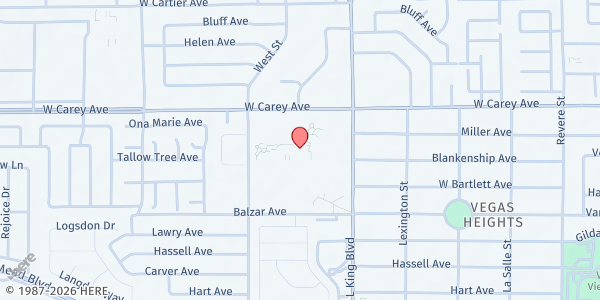 Map showing Pearson Community Center at 1625 W. Carey Ave., Las Vegas, NV