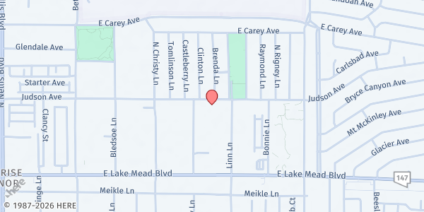Map showing Progressive Pilgrims Fellowship at 5719 E. Judson Ave., Las Vegas, NV