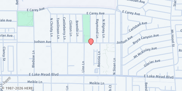 Map showing Progressive Pilgrims Fellowship at 5719 E Judson Ave., Las Vegas, NV