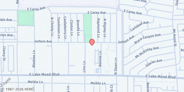 Map showing Progressive Pilgrims Fellowship - Food Distribution Center at 5719 Judson Ave, Las Vegas, NV