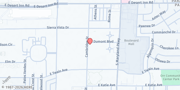Map showing Ralph & Betty Engelstad Boys & Girls Club at 3540 S. Cambridge St., Las Vegas, NV