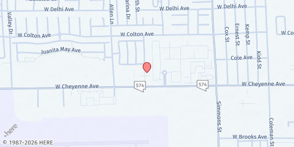 Map showing Restoration Church at 3670 N. Rancho Dr. #107, Las Vegas, NV