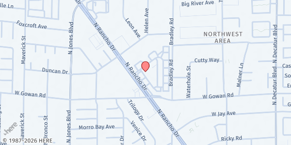 Map showing Restoration Church of God in Christ, Inc. at 3670 N. Rancho Dr., Ste. #107, Las Vegas, NV