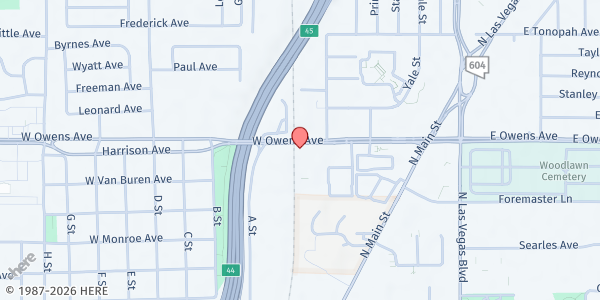 Map showing Salvation Army - Las Vegas - Food Distribution Center at 35 W Owens Ave, Las Vegas, NV