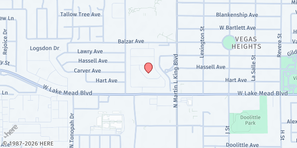 Map showing SHARE Village at 2028 E. Fremont St., Las Vegas, NV