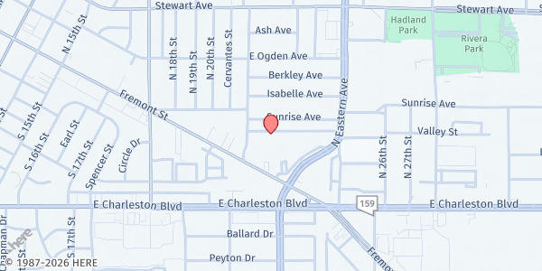 Map showing SHARE Village Las Vegas at 50 N 21st St., Las Vegas, NV