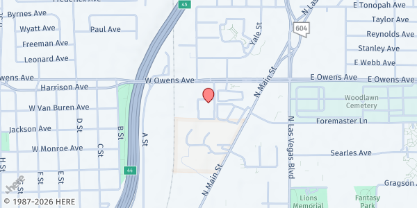 Map showing Sky View Pines Family Apartments at 21 W. Owens Ave., Las Vegas, NV