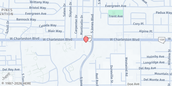 Map showing Society of St. Stephen - Main Location at 6151 W Charleston Blvd, Las Vegas, NV