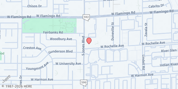 Map showing Spring Valley Library at 4280 S. Jones Blvd., Las Vegas, NV