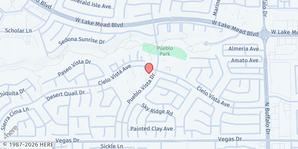 Map showing St. Elizabeth Ann Seton Church at 1811 Pueblo Vista Dr., Las Vegas, NV