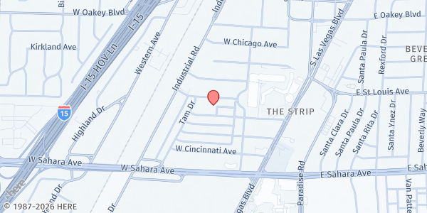 Map showing Stupak Center at 251 W. Boston Ave., Las Vegas, NV