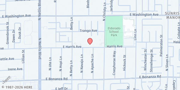 Map showing Sunrise Library at 5400 E Harris Ave, Las Vegas, NV