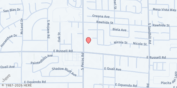 Map showing Sunrise Mountain Ministry at 5670 S Pecos Rd, Las Vegas, NV