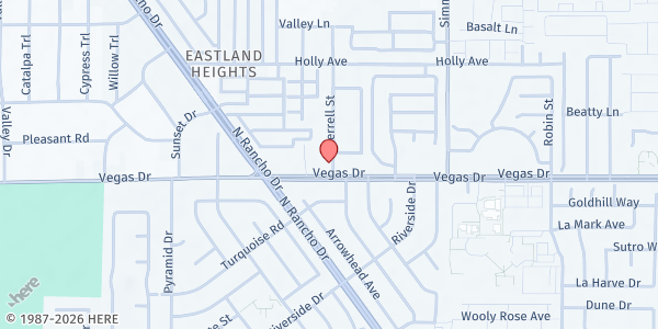 Map showing Templo Macedonia USA at 3022 Vegas Dr., Las Vegas, NV